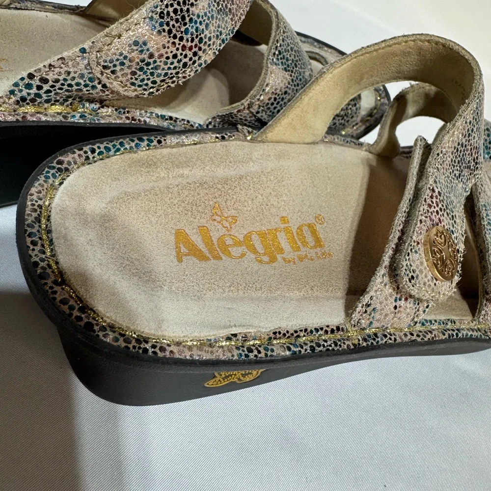 Alegria Venice Dinah Fawn Dottie Leather Slides Strappy Sandals Shoe Sz 39 9/9.5